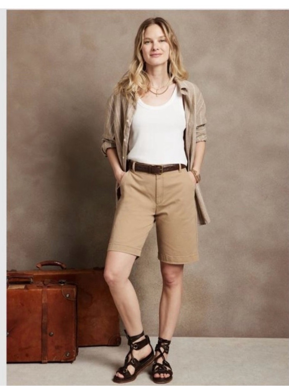 Banana Republic Tan Chino Bermuda Shorts
